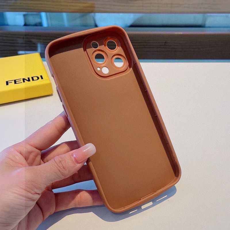 Affordable Fendi iPhone Case In Fendi Roma Motif Silicone Brown