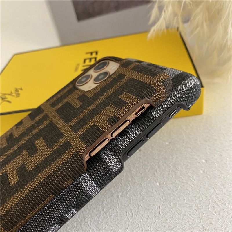 Affordable Fendi iPhone Case In FF Motif Fabric Black