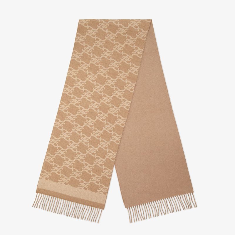 Affordable Fendi Karl Scarf Woman In Wool and Cashmere Beige