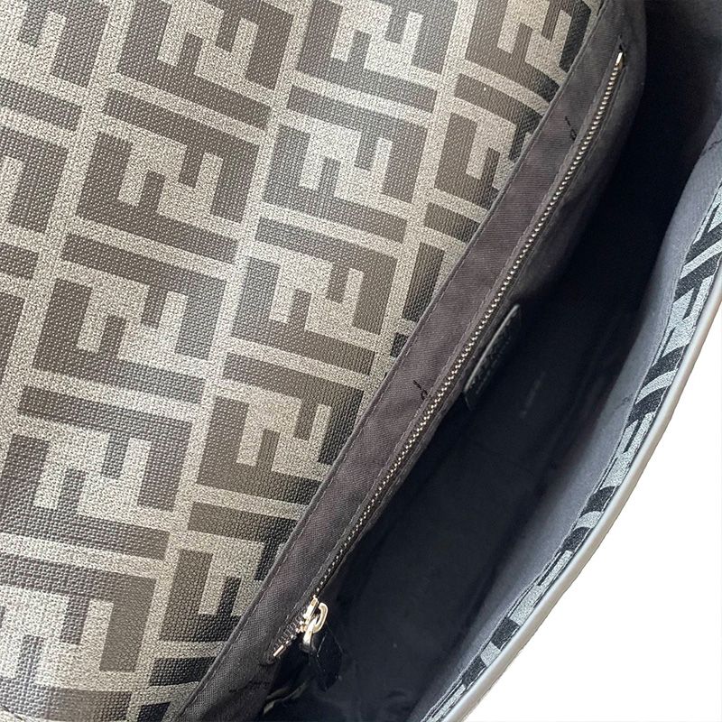 Affordable Fendi Large Messenger Bag In FF Motif Fabric Black