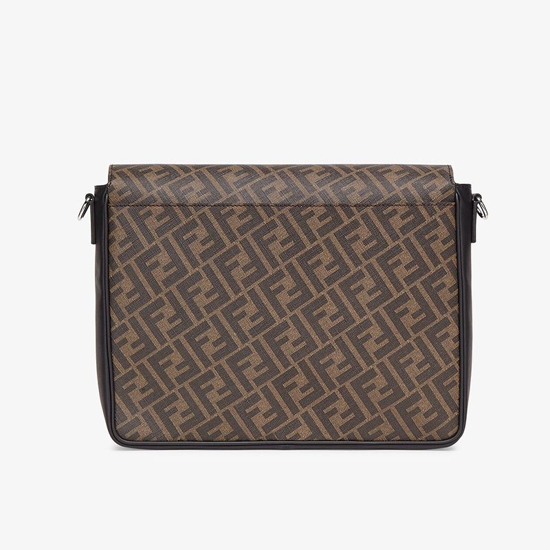 Affordable Fendi Large Messenger Bag In FF Motif Fabric Brown