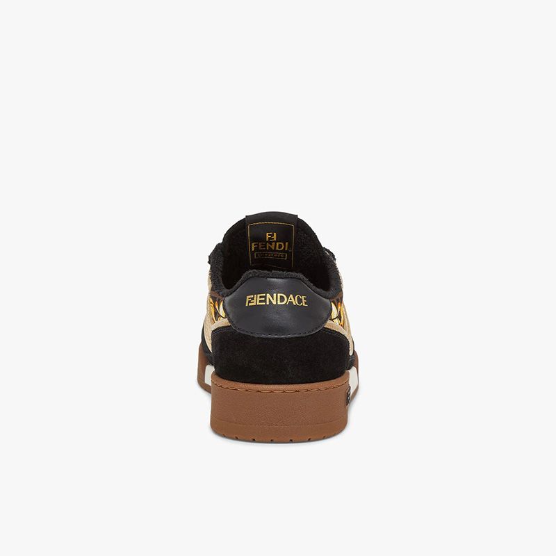 Affordable Fendi Match Compact Sneakers Unisex Fendace Suede Black