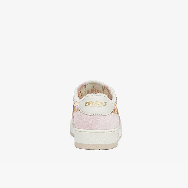 Affordable Fendi Match Compact Sneakers Unisex Fendace Suede Pink