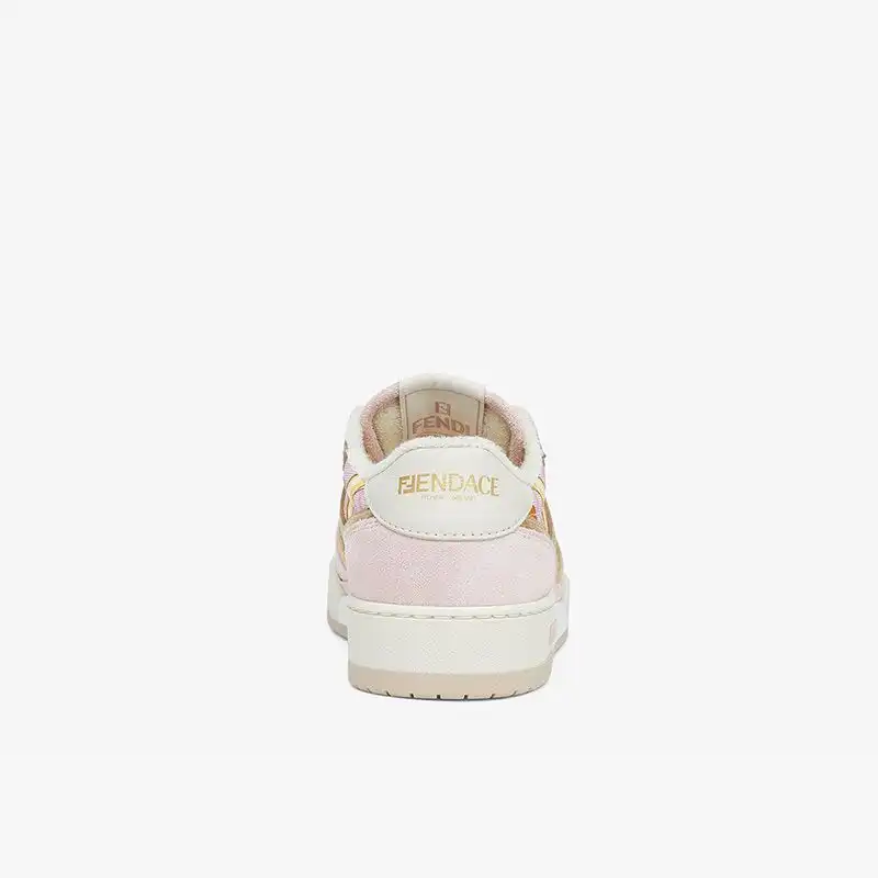 Cheap Fendi Match Compact Sneakers Unisex Fendace Suede Pink