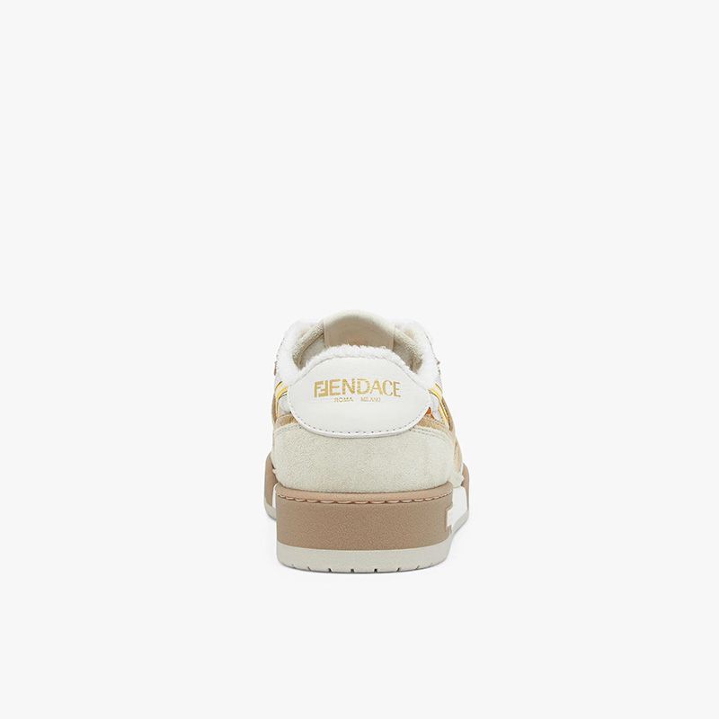 Affordable Fendi Match Compact Sneakers Unisex Fendace Suede White