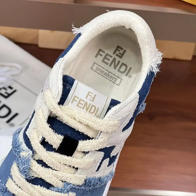 Cheap Fendi Match Compact Sneakers Unisex Denim Blue