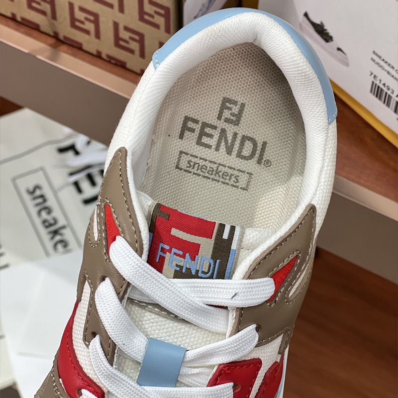 Affordable Fendi Match Compact Sneakers Unisex Leather Multicolor