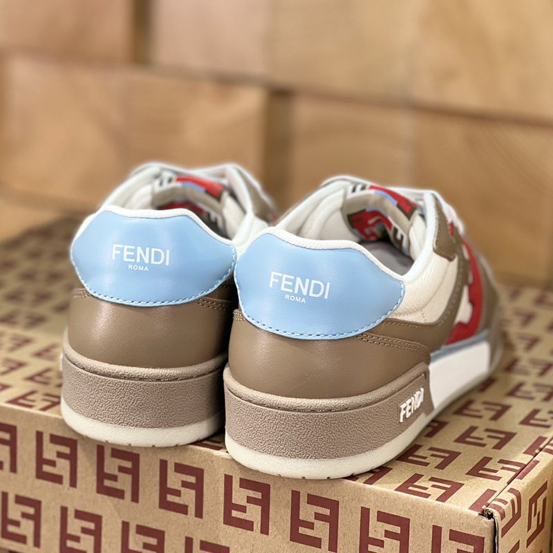 Affordable Fendi Match Compact Sneakers Unisex Leather Multicolor