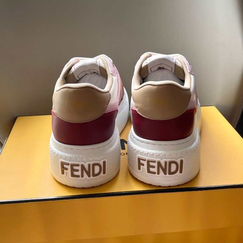 Affordable Fendi Match Platform Sneakers Women Leather Multicolor