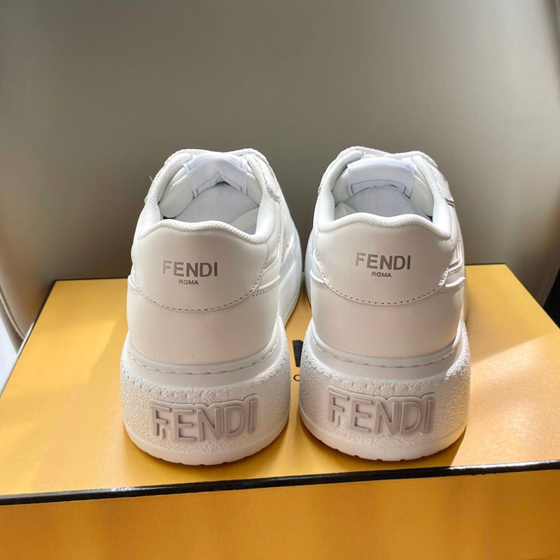 Affordable Fendi Match Platform Sneakers Women Leather White