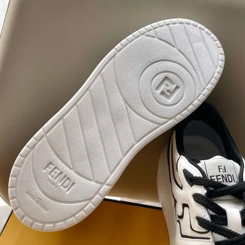 Affordable Fendi Match Platform Sneakers Women Leather White Black HOT SALE