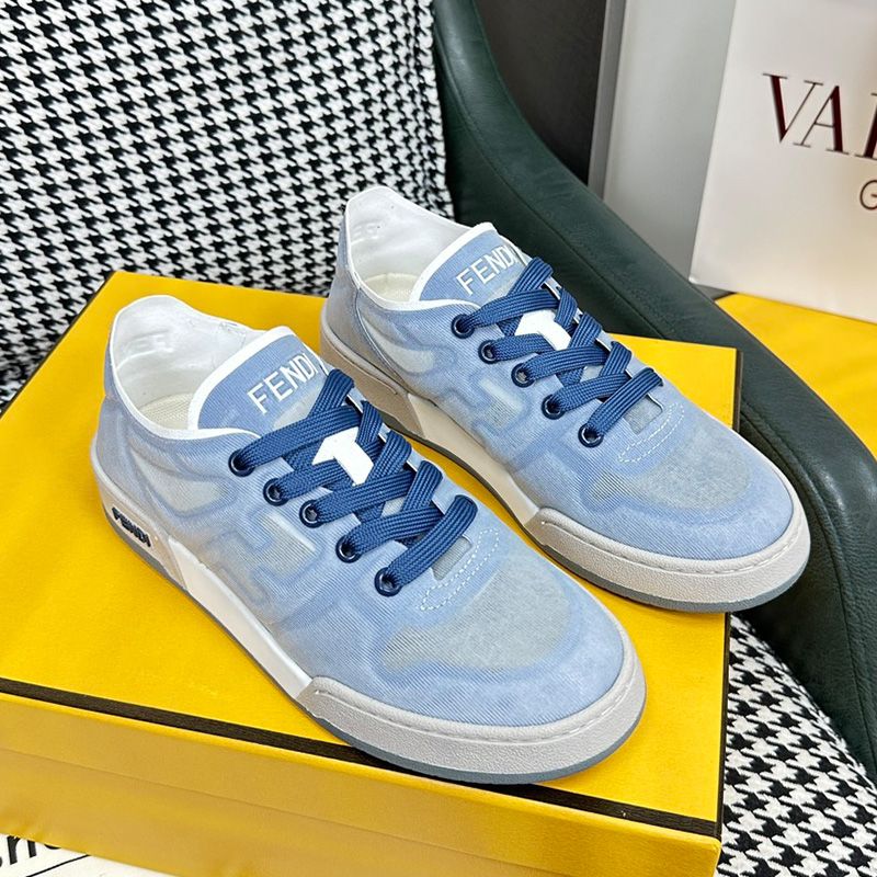 Affordable Fendi Match Sneakers Women Mesh Blue