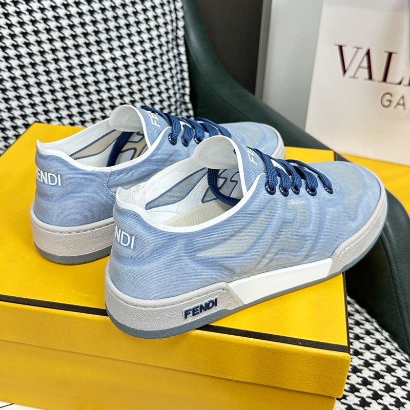 Affordable Fendi Match Sneakers Women Mesh Blue