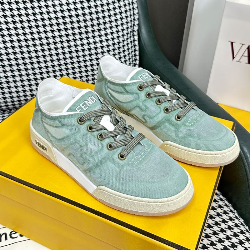 Affordable Fendi Match Sneakers Women Mesh Green