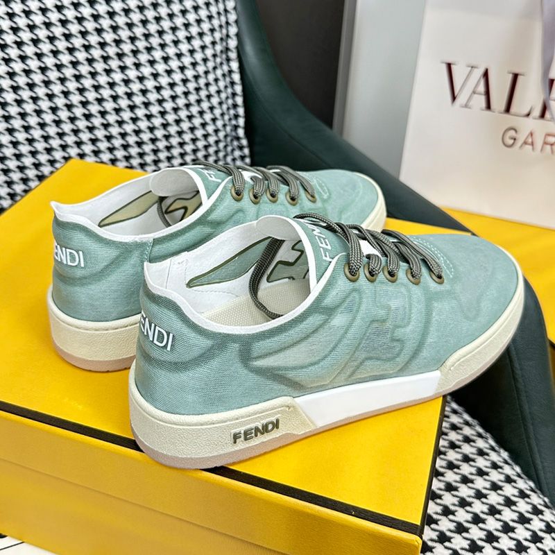 Affordable Fendi Match Sneakers Women Mesh Green