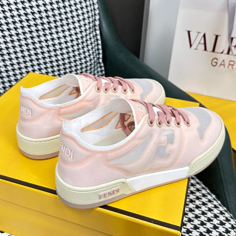 Affordable Fendi Match Sneakers Women Mesh Pink