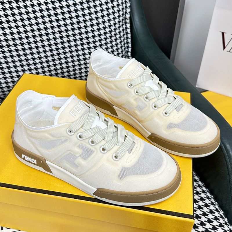 Affordable Fendi Match Sneakers Women Mesh White