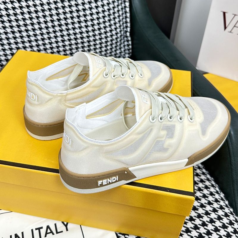 Affordable Fendi Match Sneakers Women Mesh White