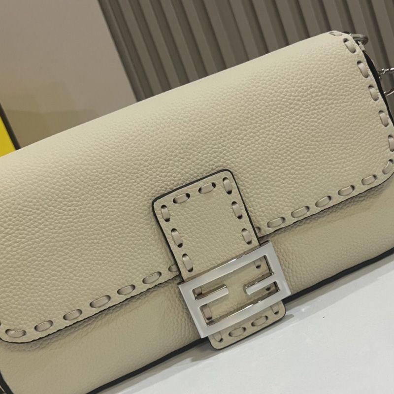 HOT Fendi Medium Baguette Selleria Bag In Cuoio Romano Leather Beige