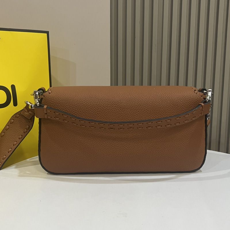 Affordable Fendi Medium Baguette Selleria Bag In Cuoio Romano Leather Brown