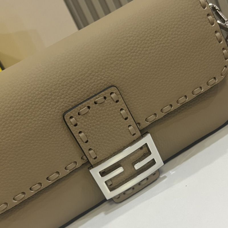 Affordable Fendi Medium Baguette Selleria Bag In Cuoio Romano Leather Khaki