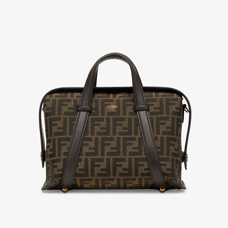 Affordable Fendi Medium Boston 365 Bag In FF Motif Fabric Brown