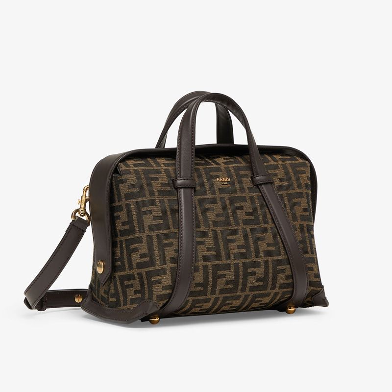 Affordable Fendi Medium Boston 365 Bag In FF Motif Fabric Brown