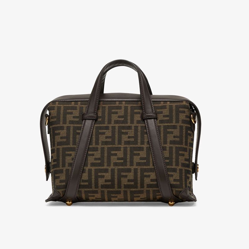 Affordable Fendi Medium Boston 365 Bag In FF Motif Fabric Brown