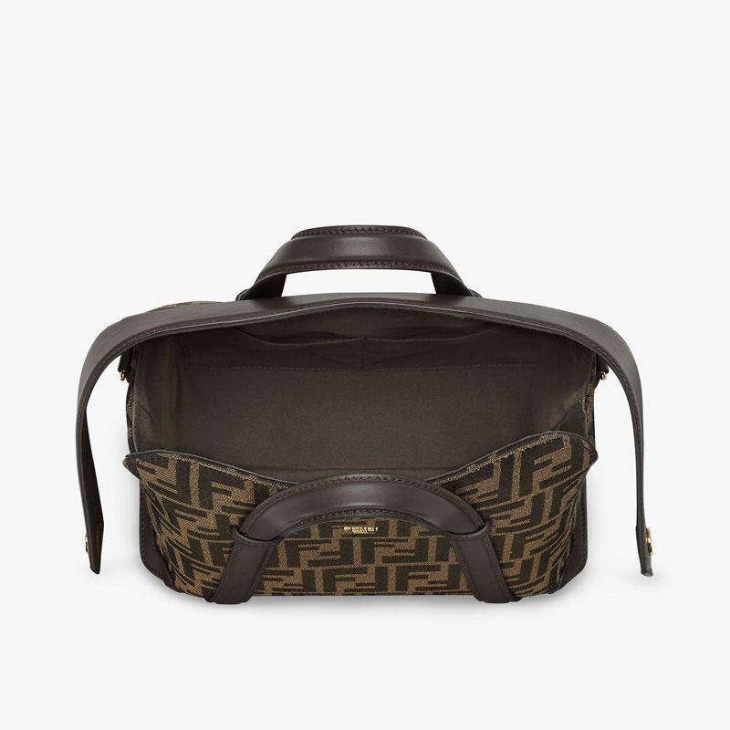 Affordable Fendi Medium Boston 365 Bag In FF Motif Fabric Brown