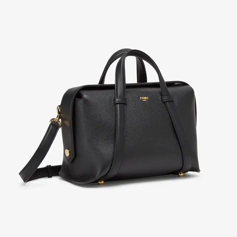 Affordable Fendi Medium Boston 365 Bag In Grained Leather Black