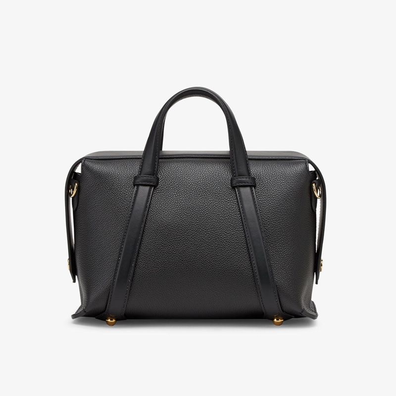 Affordable Fendi Medium Boston 365 Bag In Grained Leather Black