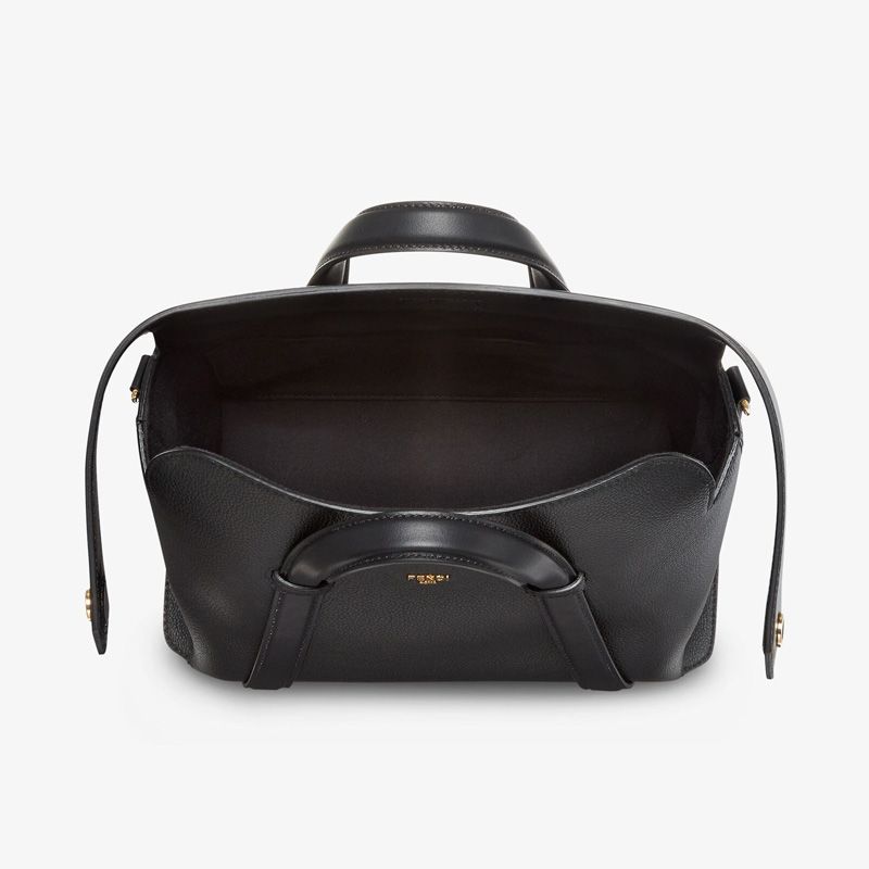 Affordable Fendi Medium Boston 365 Bag In Grained Leather Black