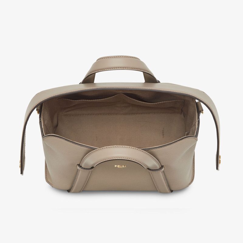 Affordable Fendi Medium Boston 365 Bag In Grained Leather Grey