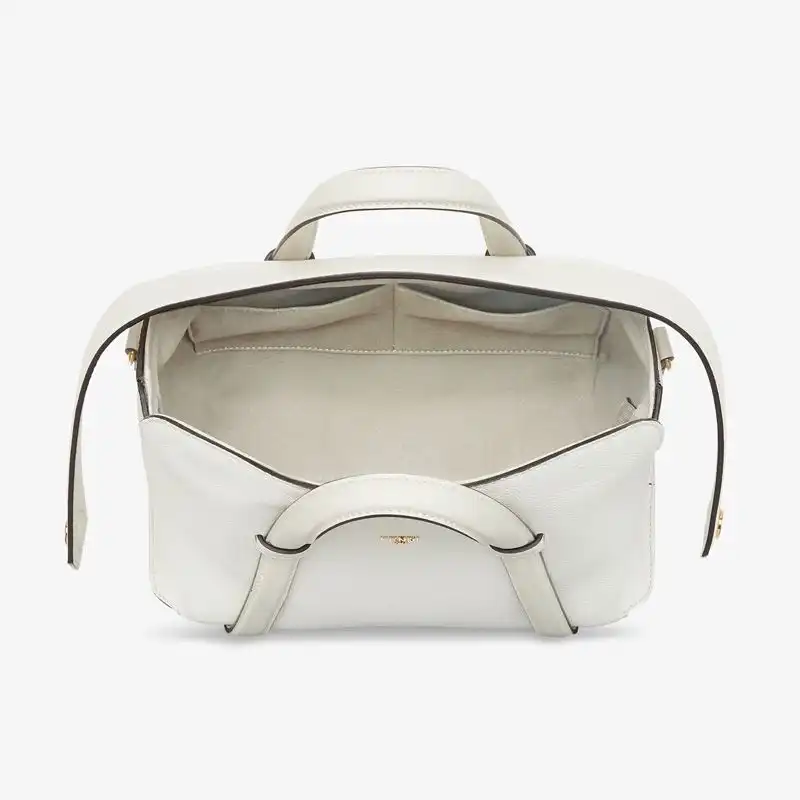 Cheap Fendi Medium Boston 365 Bag In Grained Leather White