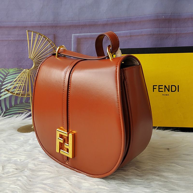 Affordable Fendi Medium C'mon Bag In Calf Leather Brown