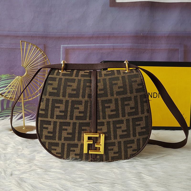 Affordable Fendi Medium C'mon Bag In FF Motif Fabric Brown