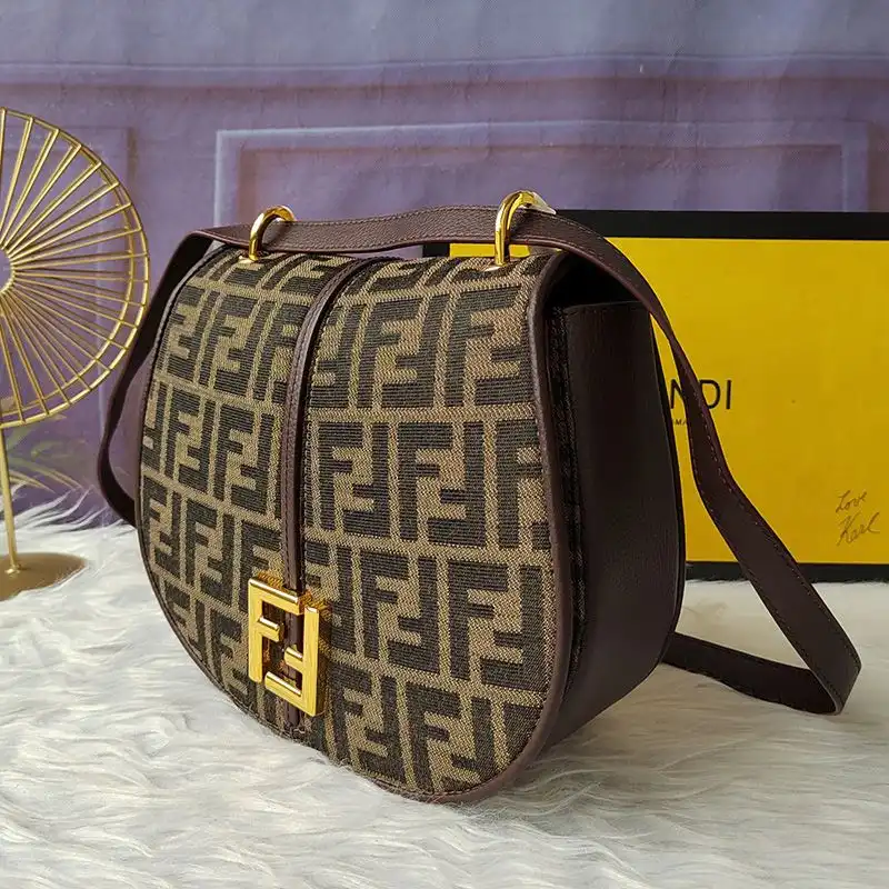 Affordable Affordable Fendi Medium C'mon Bag In FF Motif Fabric Brown