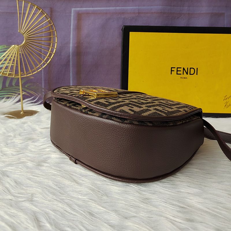 Affordable Fendi Medium C'mon Bag In FF Motif Fabric Brown