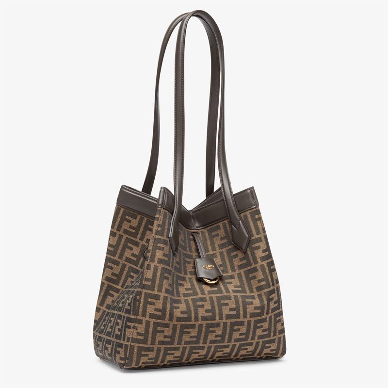 Affordable Fendi Medium Origami Bag In FF Motif Fabric Brown