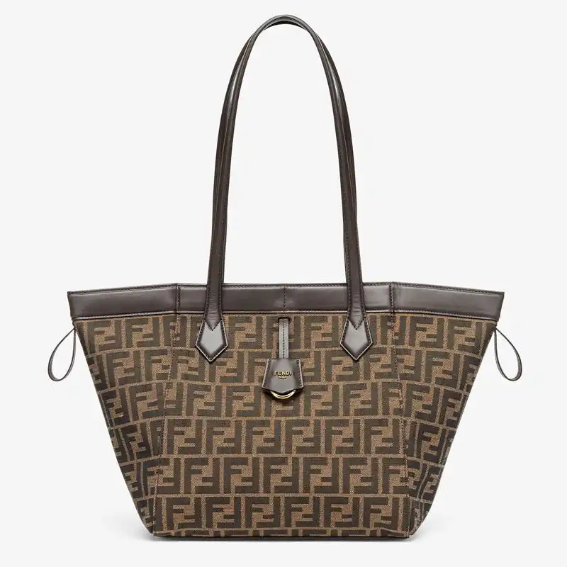 Affordable Fendi Medium Origami Bag In FF Motif Fabric Brown