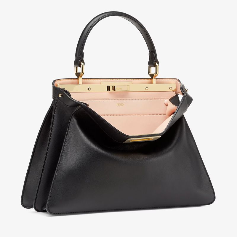 Affordable Fendi Medium Peekaboo ISeeU Bag In Nappa Laether Black