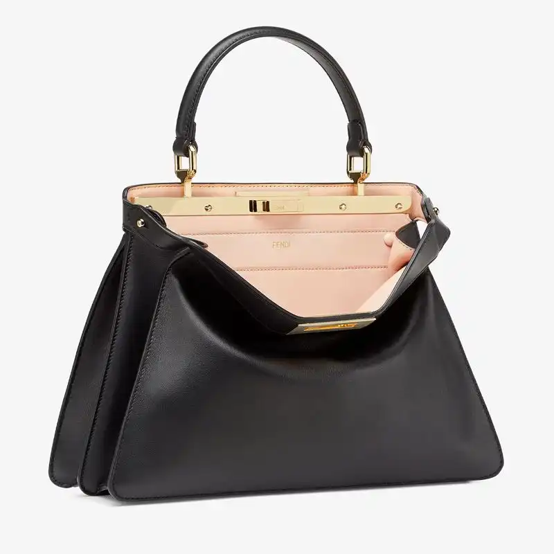 HOT Fendi Medium Peekaboo ISeeU Bag In Nappa Laether Black