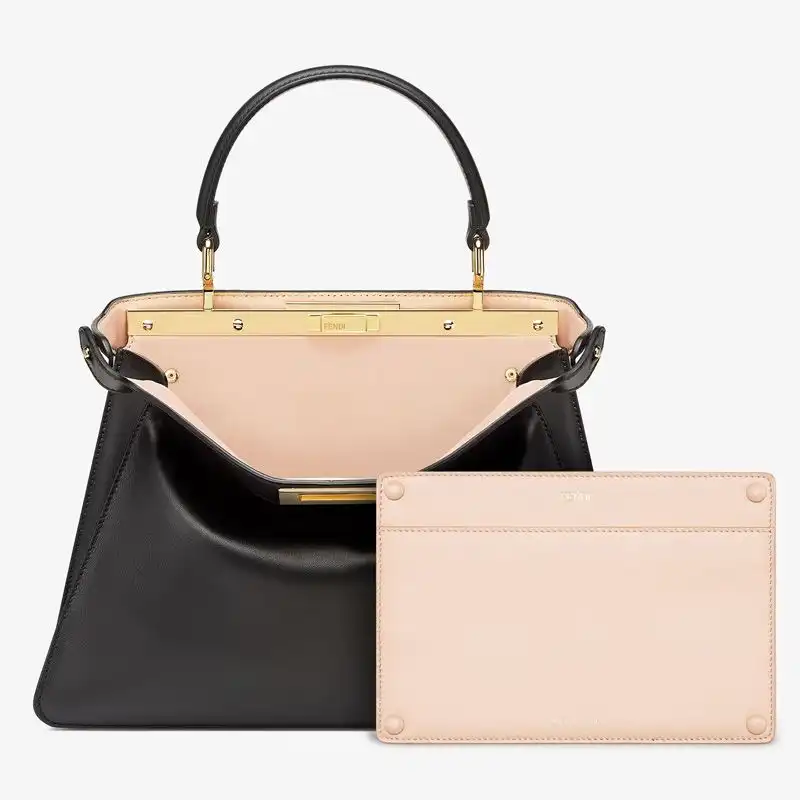 Affordable Fendi Medium Peekaboo ISeeU Bag In Nappa Laether Black