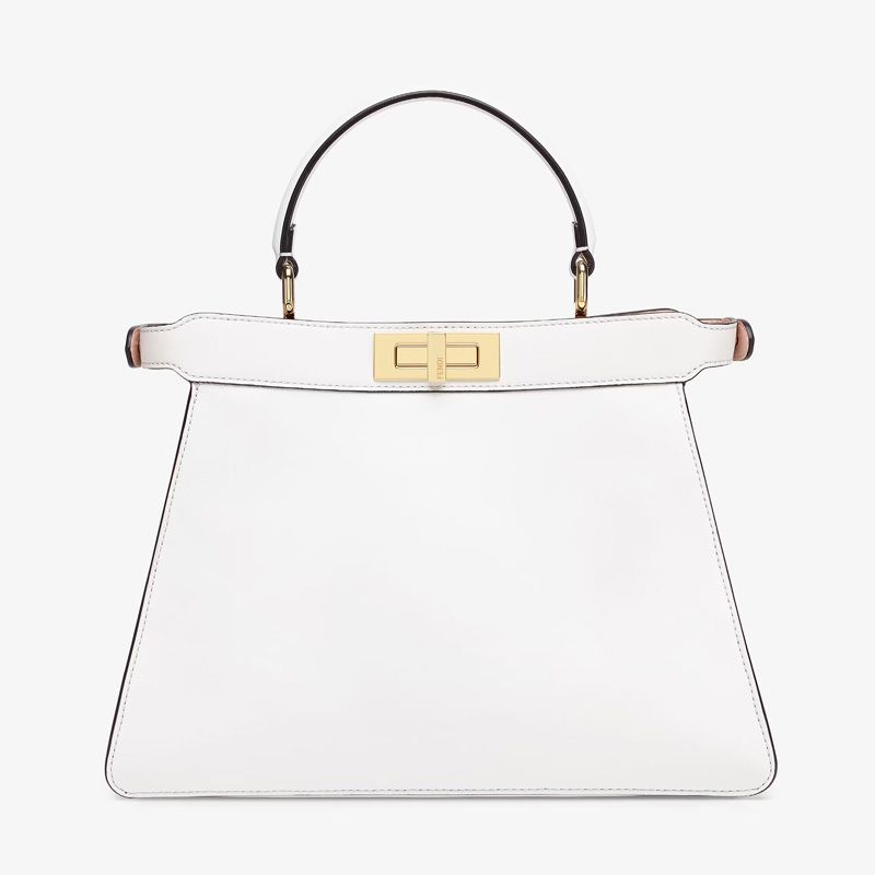 HOT Fendi Medium Peekaboo ISeeU Bag In Nappa Laether White