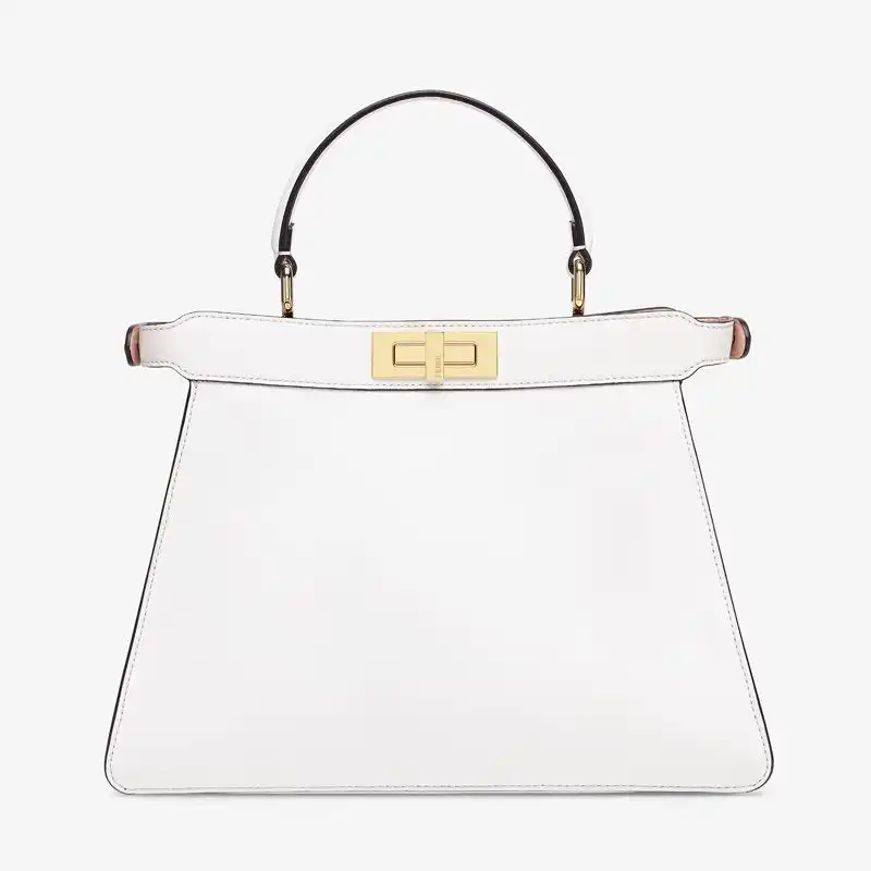 Affordable Fendi Medium Peekaboo ISeeU Bag In Nappa Laether White