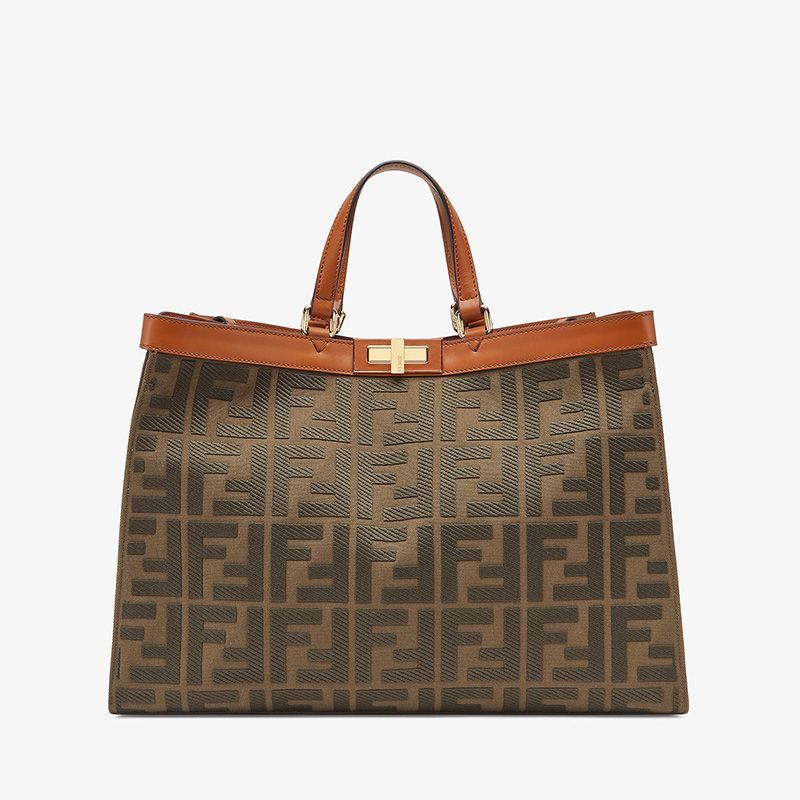 Affordable Fendi Medium Peekaboo X-Tote In FF Motif Canvas Coffee