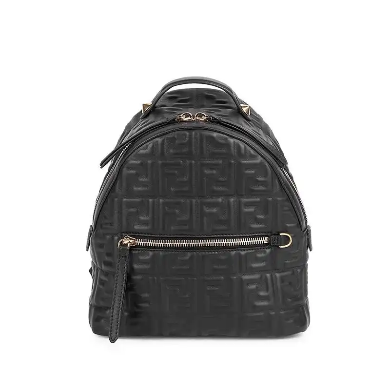 Affordable Fendi Mini Backpack In FF Motif Nappa Leather Black