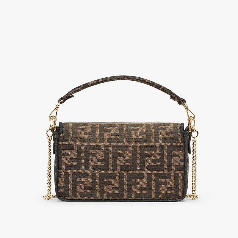 HOT Fendi Mini Baguette Bag In FF Motif Fabric Brown