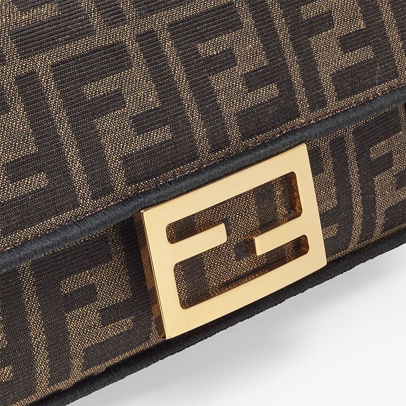 HOT Fendi Mini Baguette Bag In FF Motif Fabric Brown