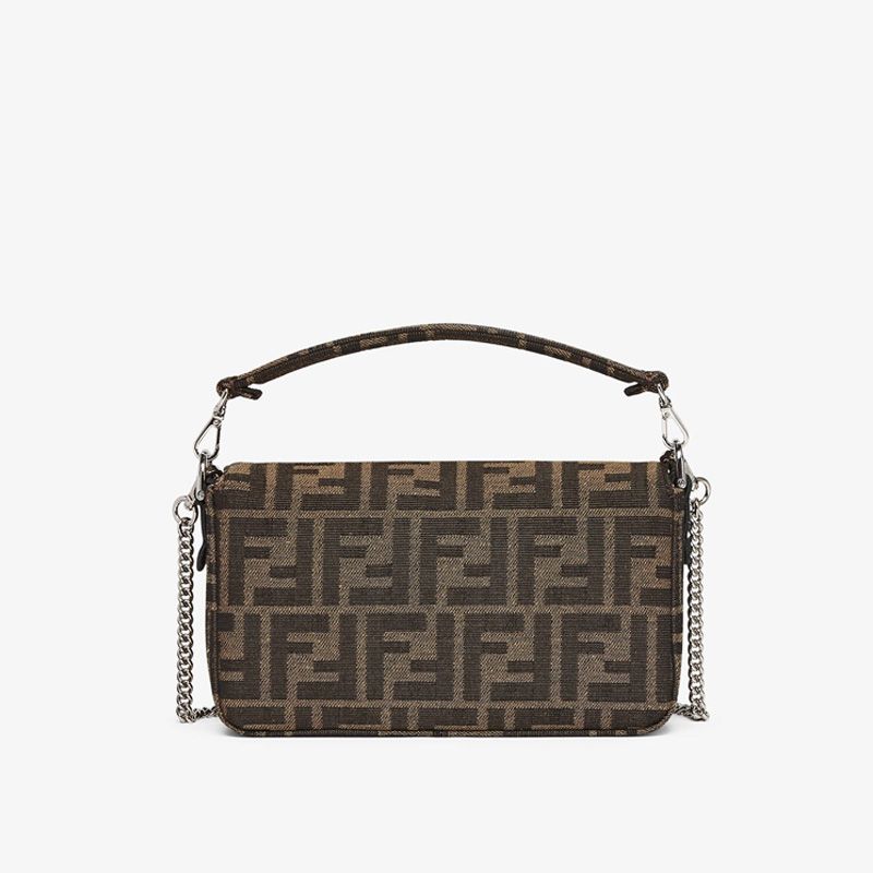 Affordable Fendi Mini Baguette Bag In Pokmon Dragon FF Motif Fabric Brown Blue